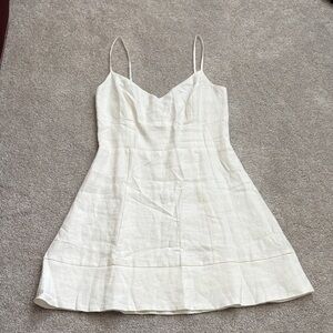 Reformation White Linen Mini Dress
